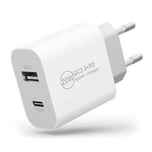 20W Adapter Ladegerät | USB C - USB A | Weiss
