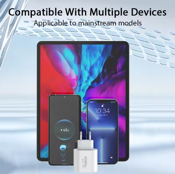40W Adapter Ladegerät | 2x USB C - USB A | Weiss
