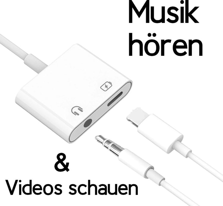 OTG Audio Jack | 8 Pin - Aux - 8 Pin | Weiss
