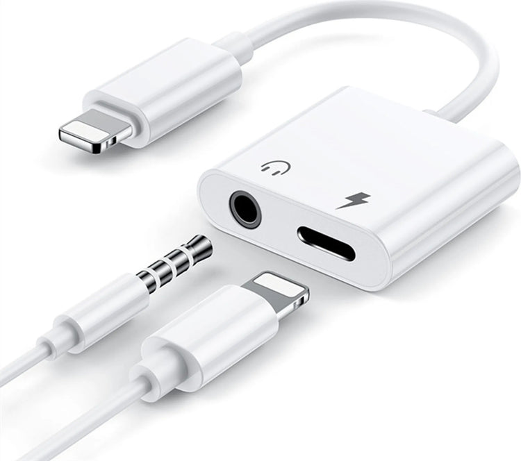OTG Audio Jack | 8 Pin - Aux - 8 Pin | Weiss