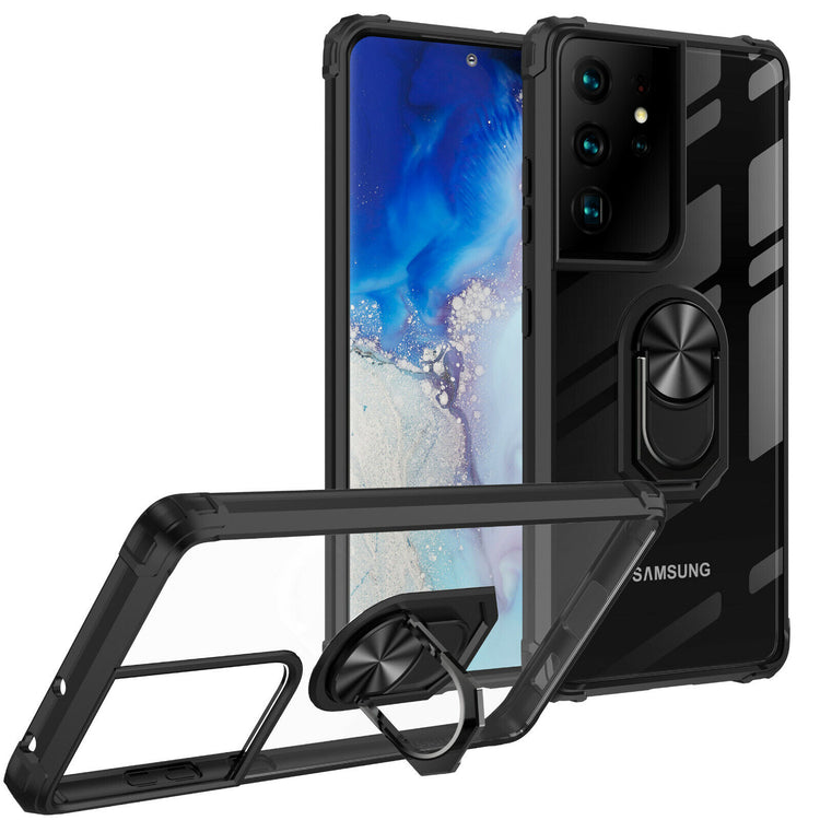 Samsung Galaxy Hülle - Hybrid Ring Clear Case - Rot