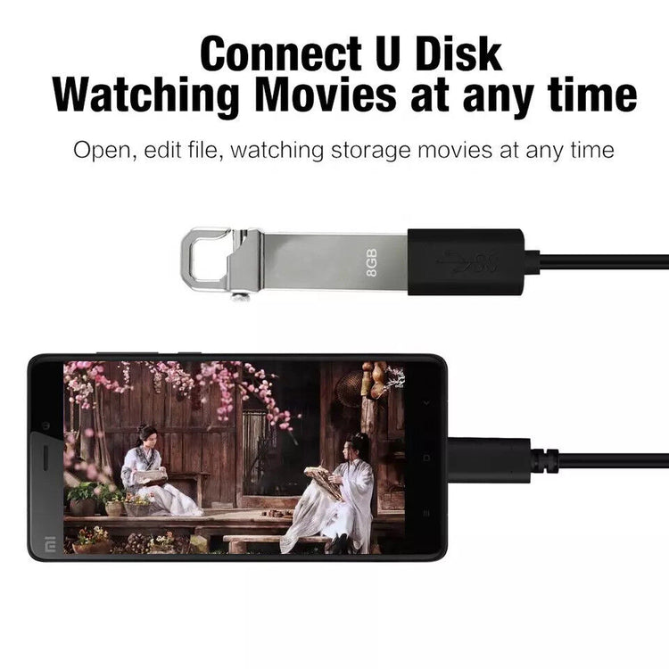 OTG Adapter Kabel | USB A - USB C | Schwarz
