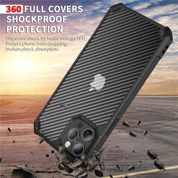 Samsung Galaxy Hülle - Hybrid Clear Carbon Case - Rot