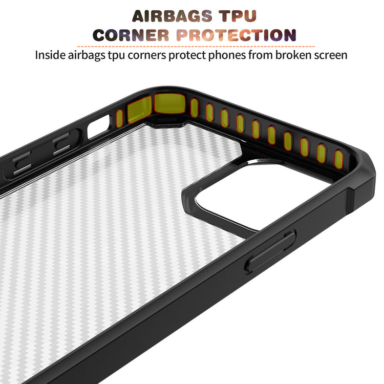 Samsung Galaxy Hülle - Hybrid Clear Carbon Case - Rot
