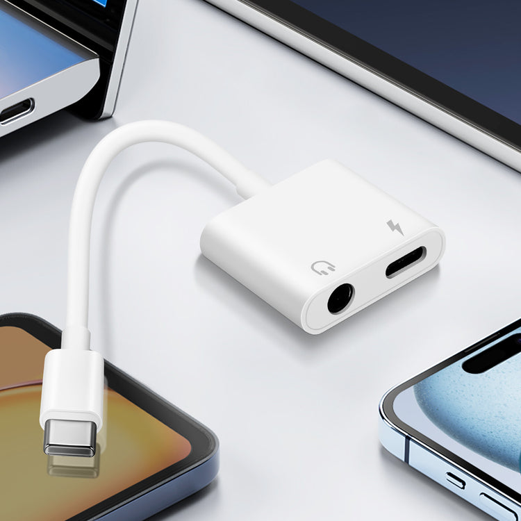 OTG Audio Jack | USB C - Aux - USB C | Weiss