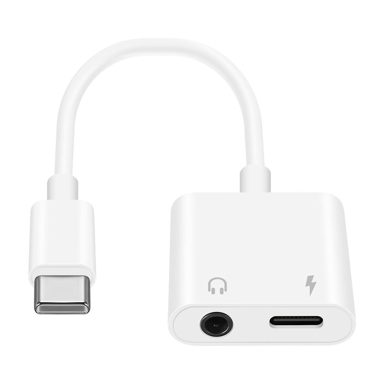 OTG Audio Jack | USB C - Aux - USB C | Weiss
