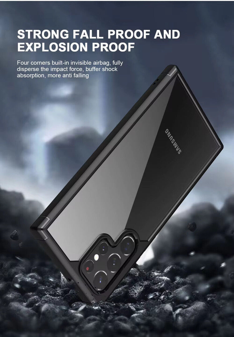 Samsung Galaxy Hülle - Premium Hybrid Clear Case - Schwarz