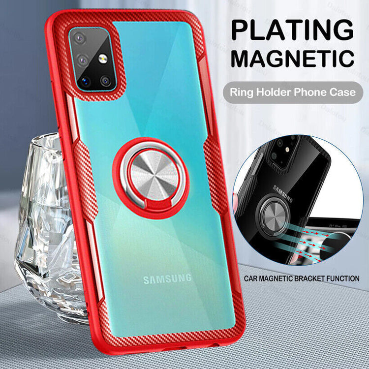 Samsung Galaxy Hülle - Carbon Ring Clear Case - Rot