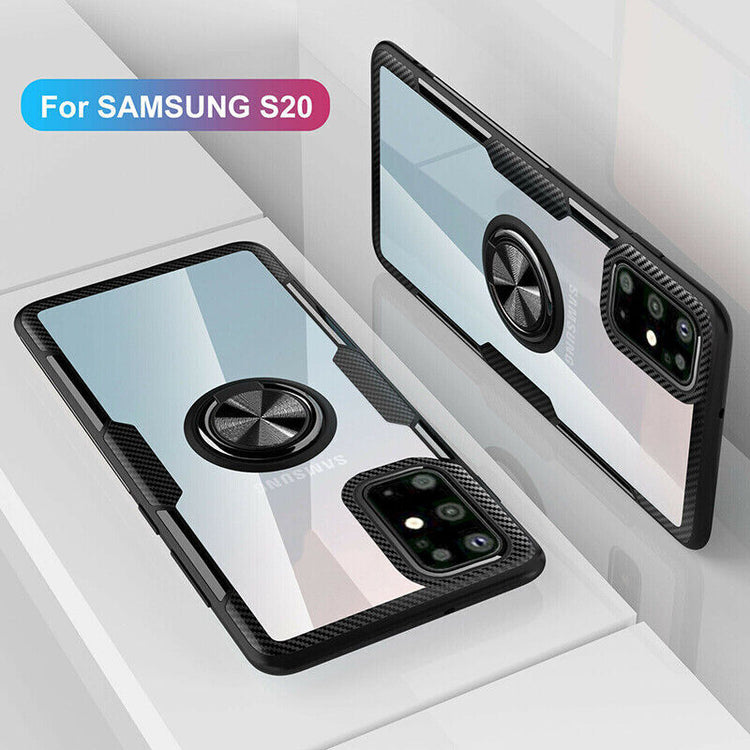 Samsung Galaxy Hülle - Carbon Ring Clear Case - Rot