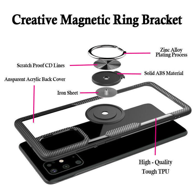 Samsung Galaxy Hülle - Carbon Ring Clear Case - Rot