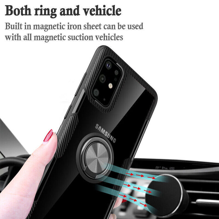 Samsung Galaxy Hülle - Carbon Ring Clear Case - Rot