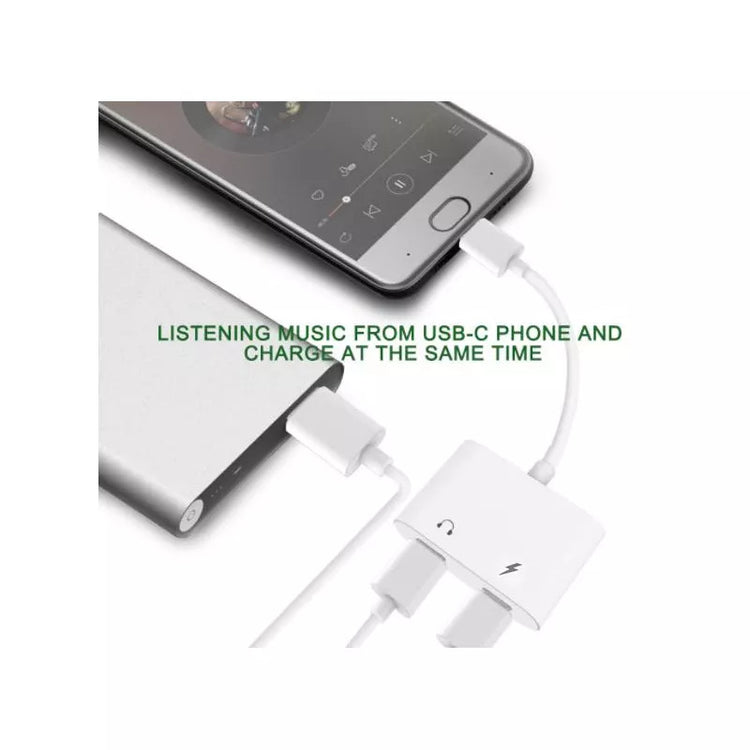 OTG Audio Jack | USB C - 2x USB C | Weiss
