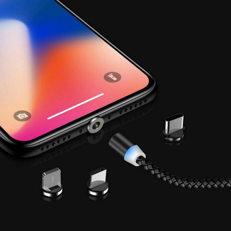 Nylon Ladekabel Magnet 3in1 | USB C | Micro USB | Lightning | Schwarz