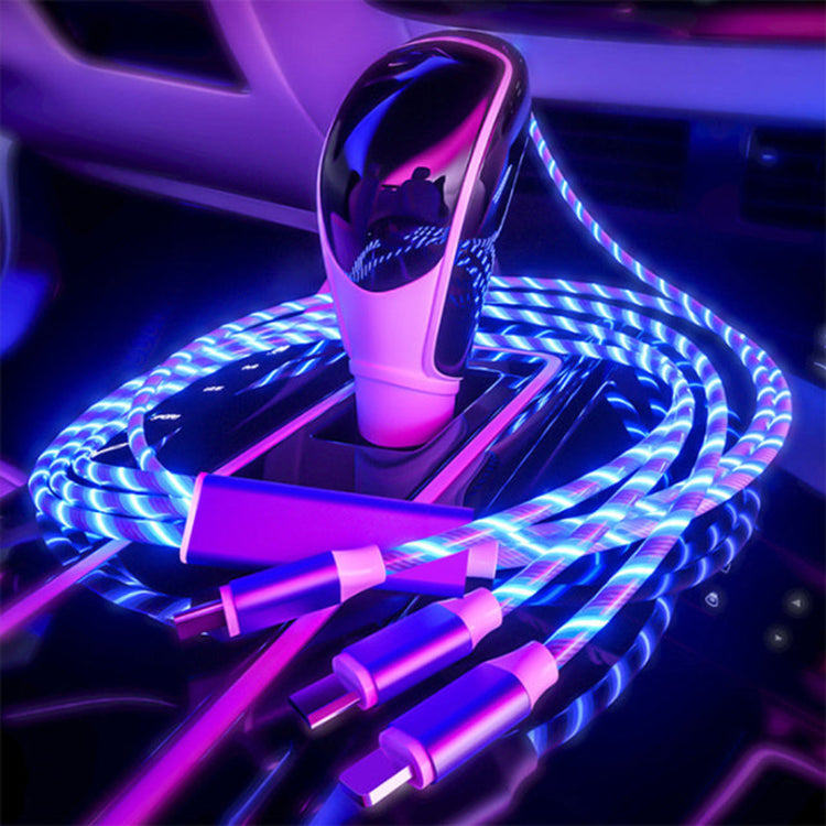 LED Ladekabel Magnet 3in1 | USB C | Micro USB | Lightning | Grün