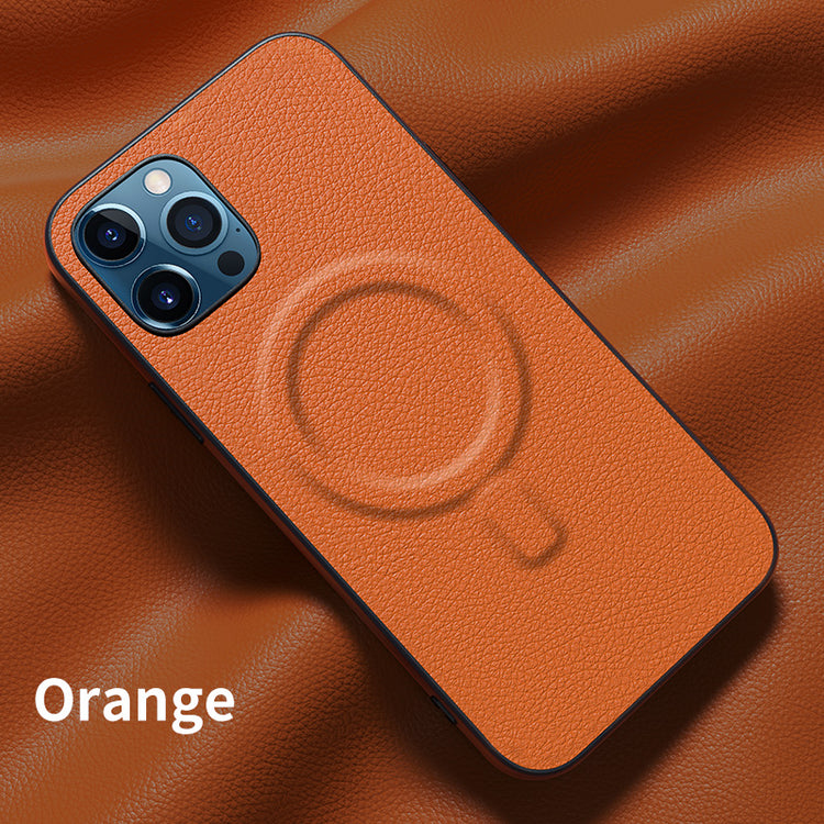 iPhone Hülle - MagSafe Kunstleder Case - Orange