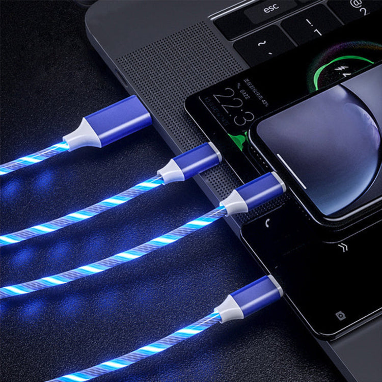 LED Ladekabel Magnet 3in1 | USB C | Micro USB  | Lightning | Rot