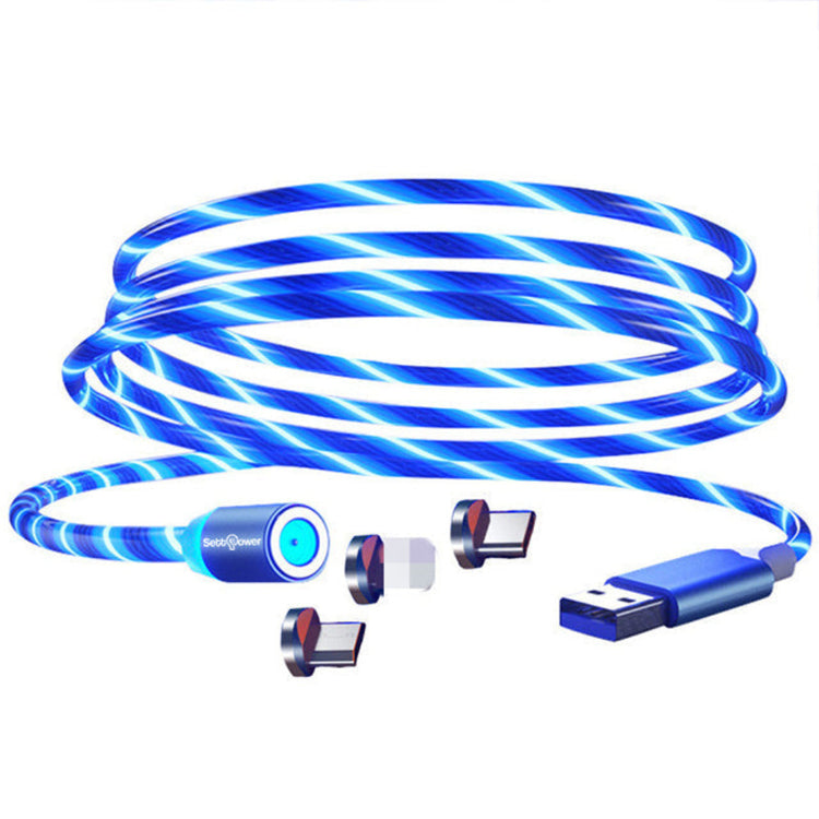 LED Ladekabel Magnet 3in1 | USB C | Micro USB | Lightning | Grün