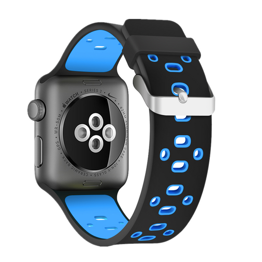 Apple Watch - Goofy Silikon Armband - Schwarz / Blau