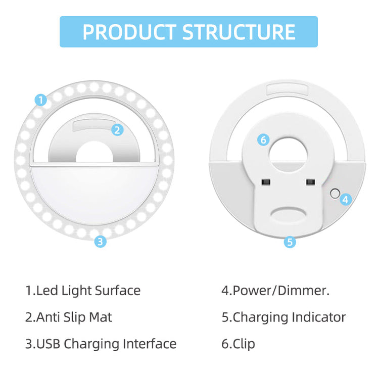 Smartphone - Selfie Ringlicht - Weiß