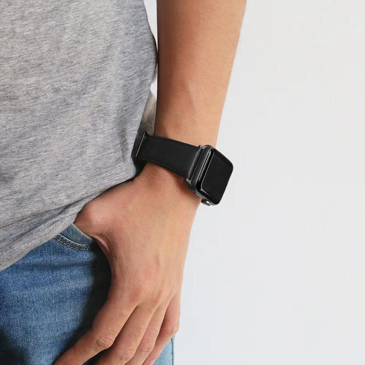 Apple Watch - Echt Leder Armband - Schwarz