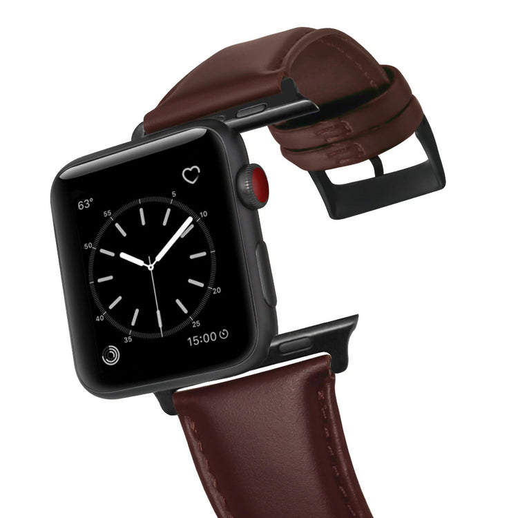 Apple Watch - Echt Leder Armband - Schwarz