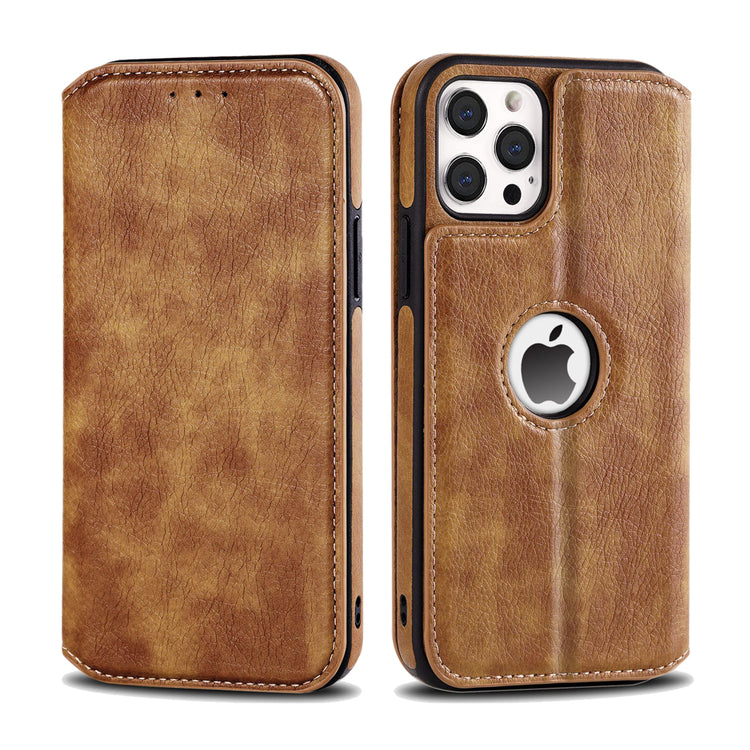iPhone Hülle - Eleganz Kunstleder Tasche Case - Braun