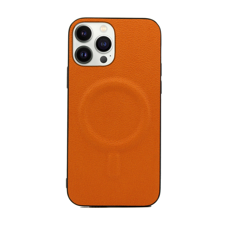 iPhone Hülle - MagSafe Kunstleder Case - Orange