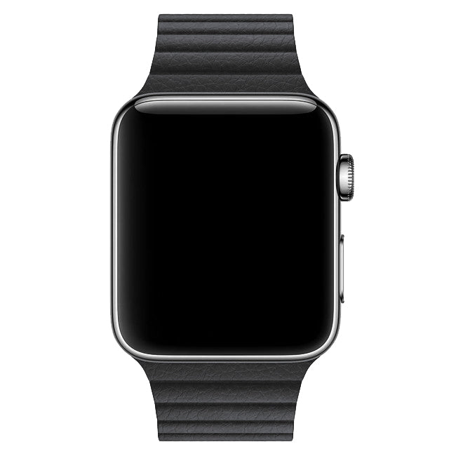 Apple Watch - Leder Loop Magnet Armband - Schwarz