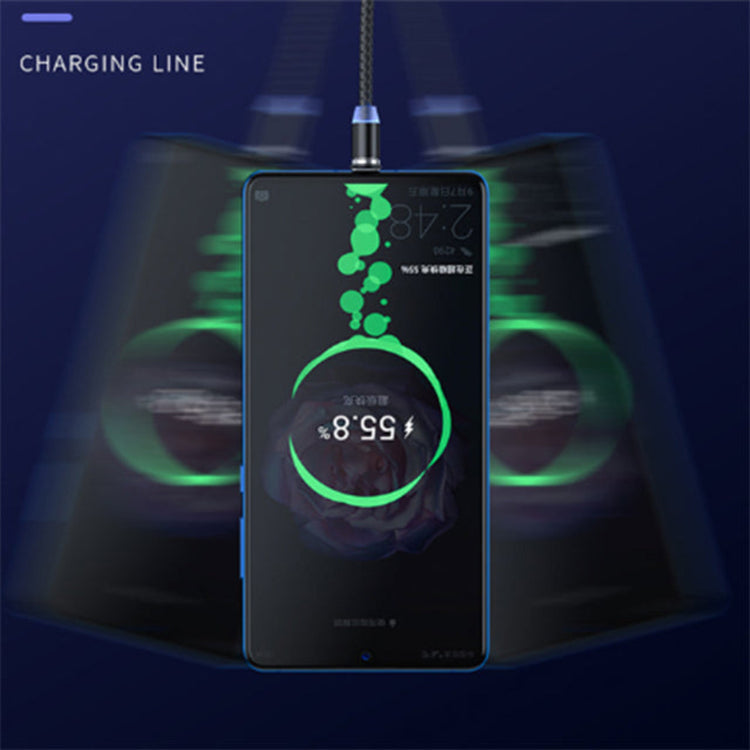 Nylon Ladekabel Magnet 3in1 | USB C | Micro USB | Lightning | Schwarz