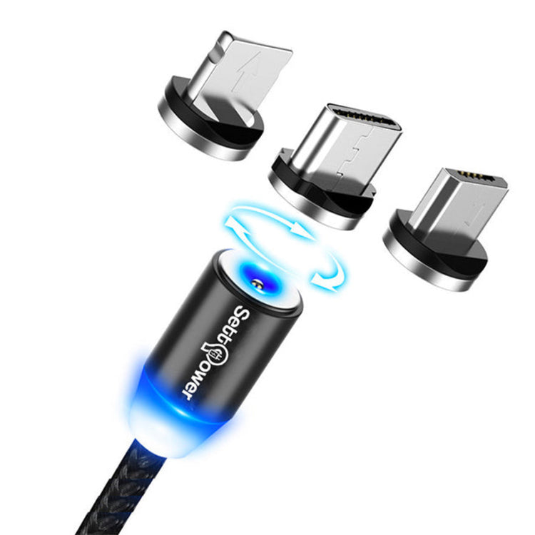 Nylon Ladekabel Magnet 3in1 | USB C | Micro USB | Lightning | Schwarz