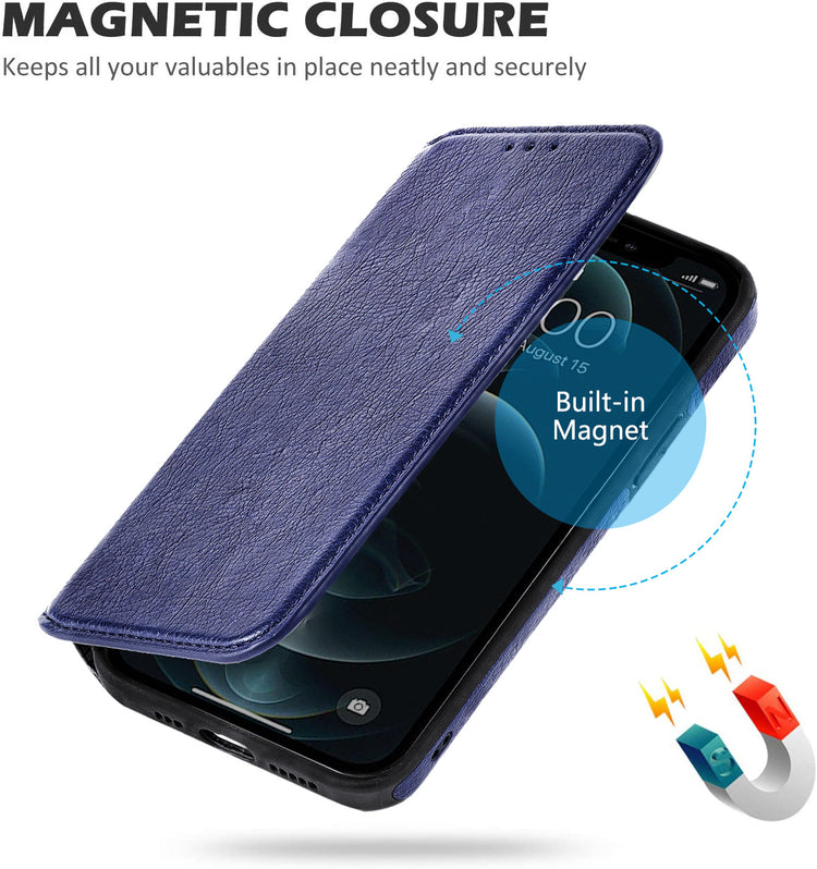 iPhone Hülle - Eleganz Kunstleder Tasche Case - Blau