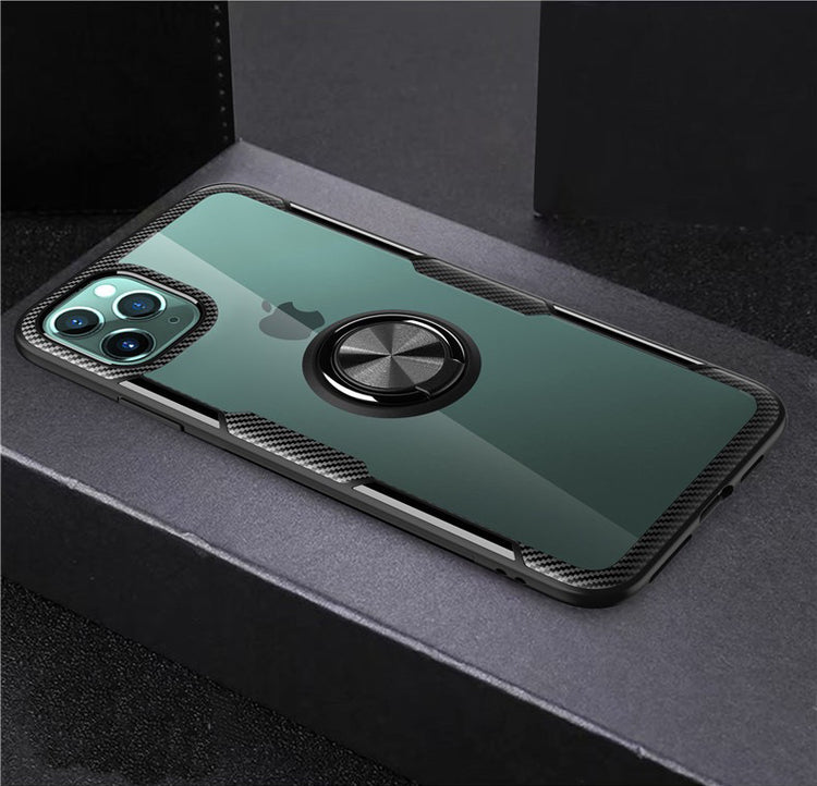 iPhone Hülle - Carbon Ring Case - Schwarz