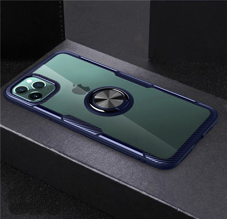 iPhone Hülle - Carbon Ring Case - Blau