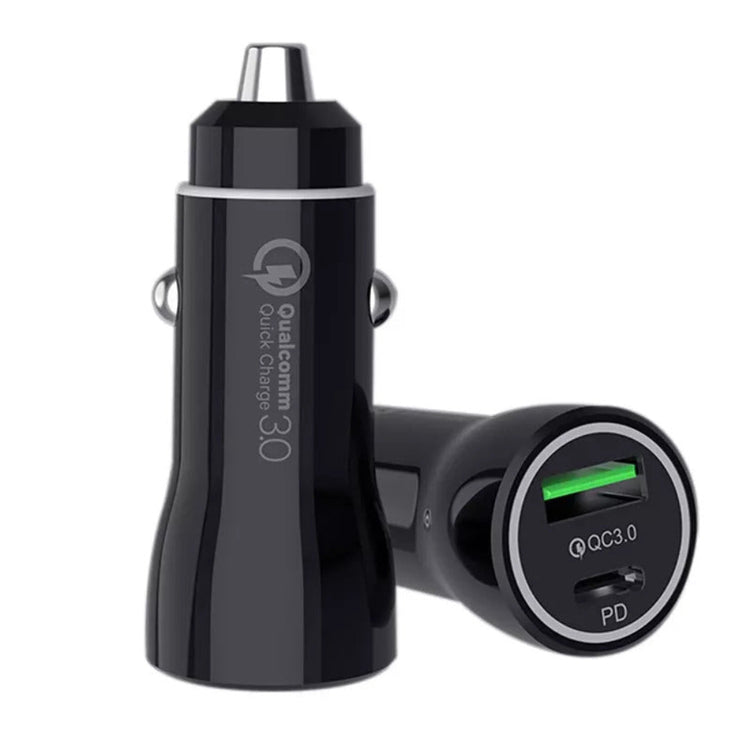 Auto Ladegerät | USB C | USB A | Power Adapter 20W | Schwarz