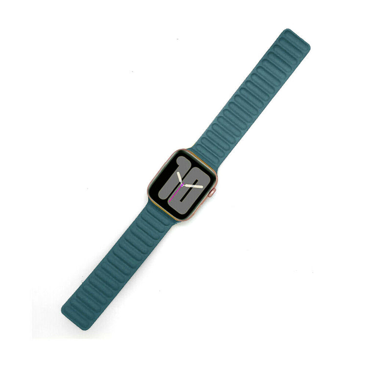 Apple Watch - Leder Magnet Armband - Azurblau