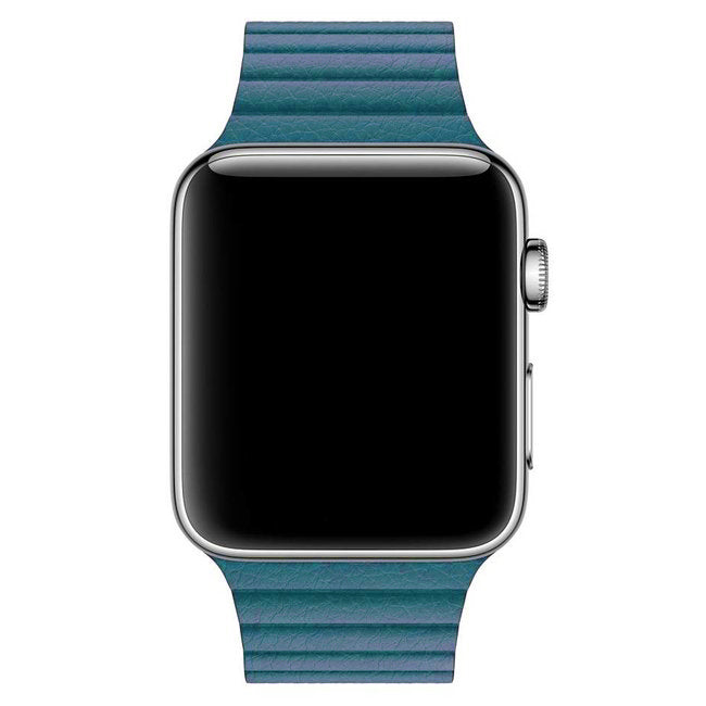 Apple Watch - Leder Loop Magnet Armband - Azurblau