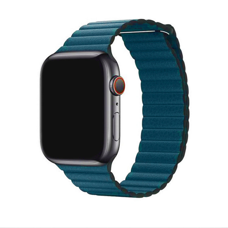 Apple Watch - Leder Loop Magnet Armband - Azurblau