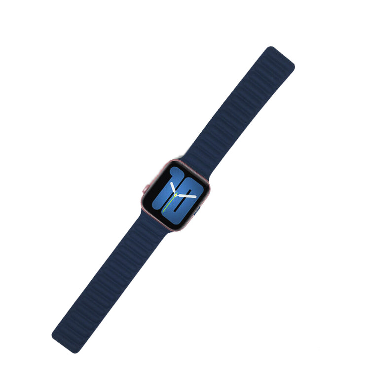 Apple Watch - Leder Magnet Armband - Marineblau