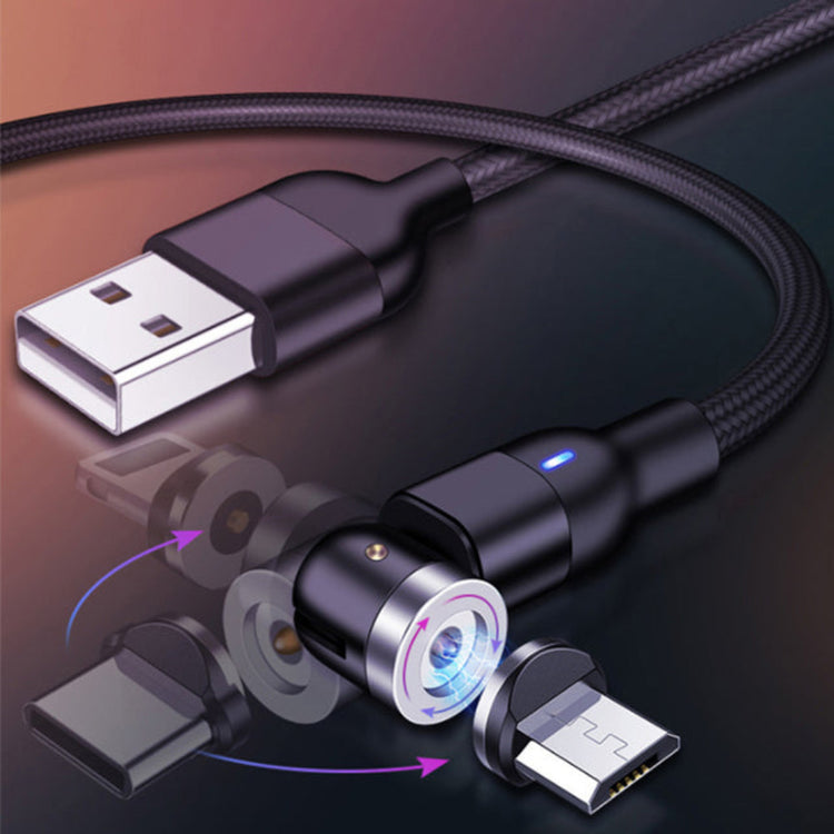 Nylon Ladekabel Schwenkbar Magnet 3in1 | USB C | Micro USB | Lightning | Lila
