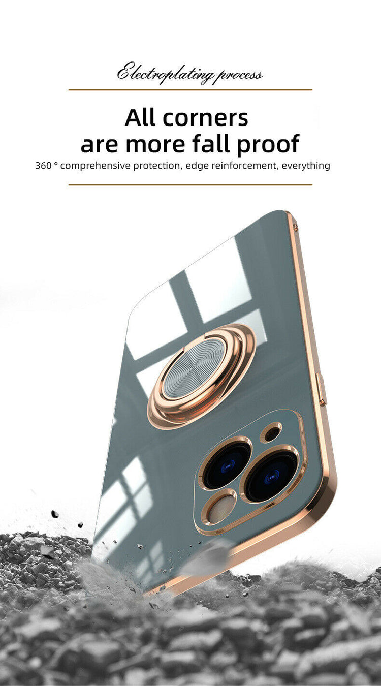iPhone Hülle - Chrom Ring Case - Grau