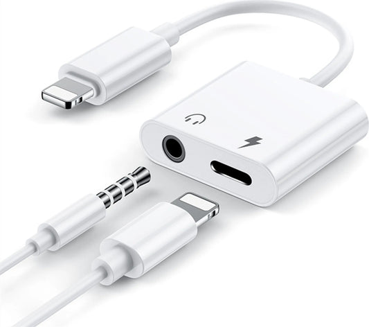 OTG Audio Jack | 8 Pin - Aux - 8 Pin | Weiss