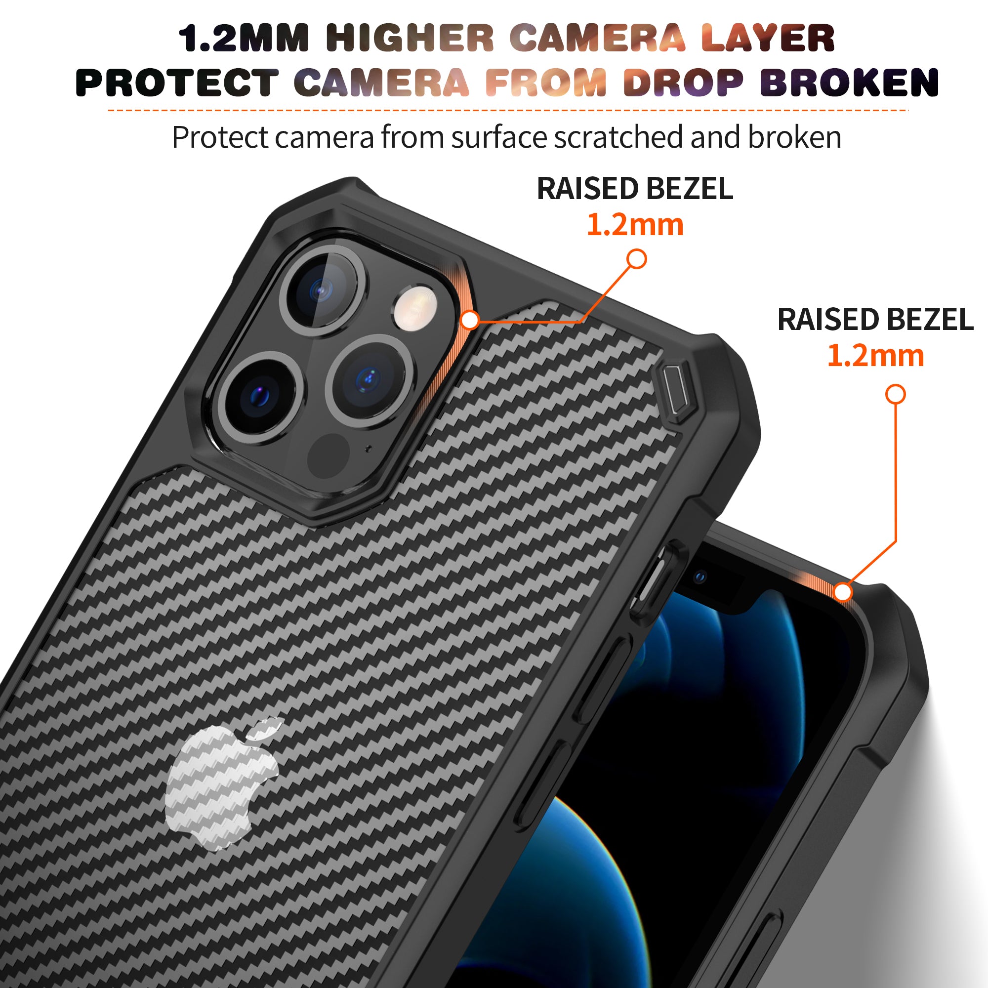 Apple iPhone 12 Pro Max Hülle - Hybrid Carbon Case