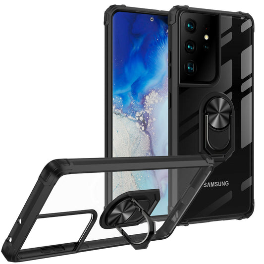 Samsung Galaxy Hülle - Hybrid Ring Clear Case - Blau