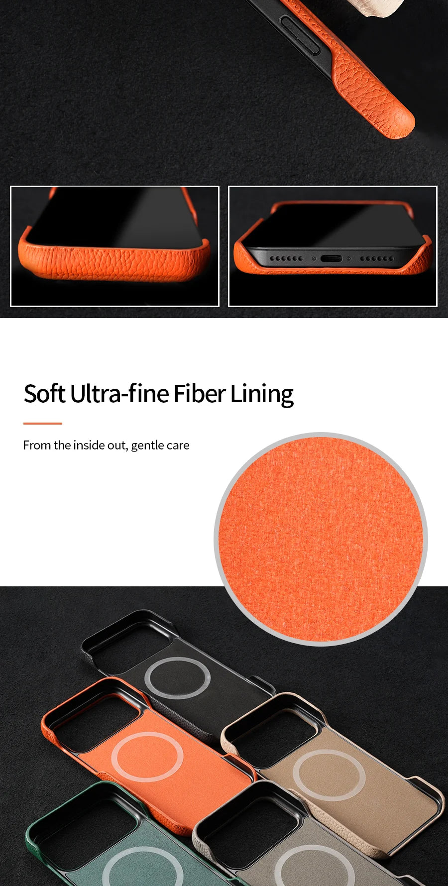 Hülle für iPhone - Premium Kunstleder Lychee