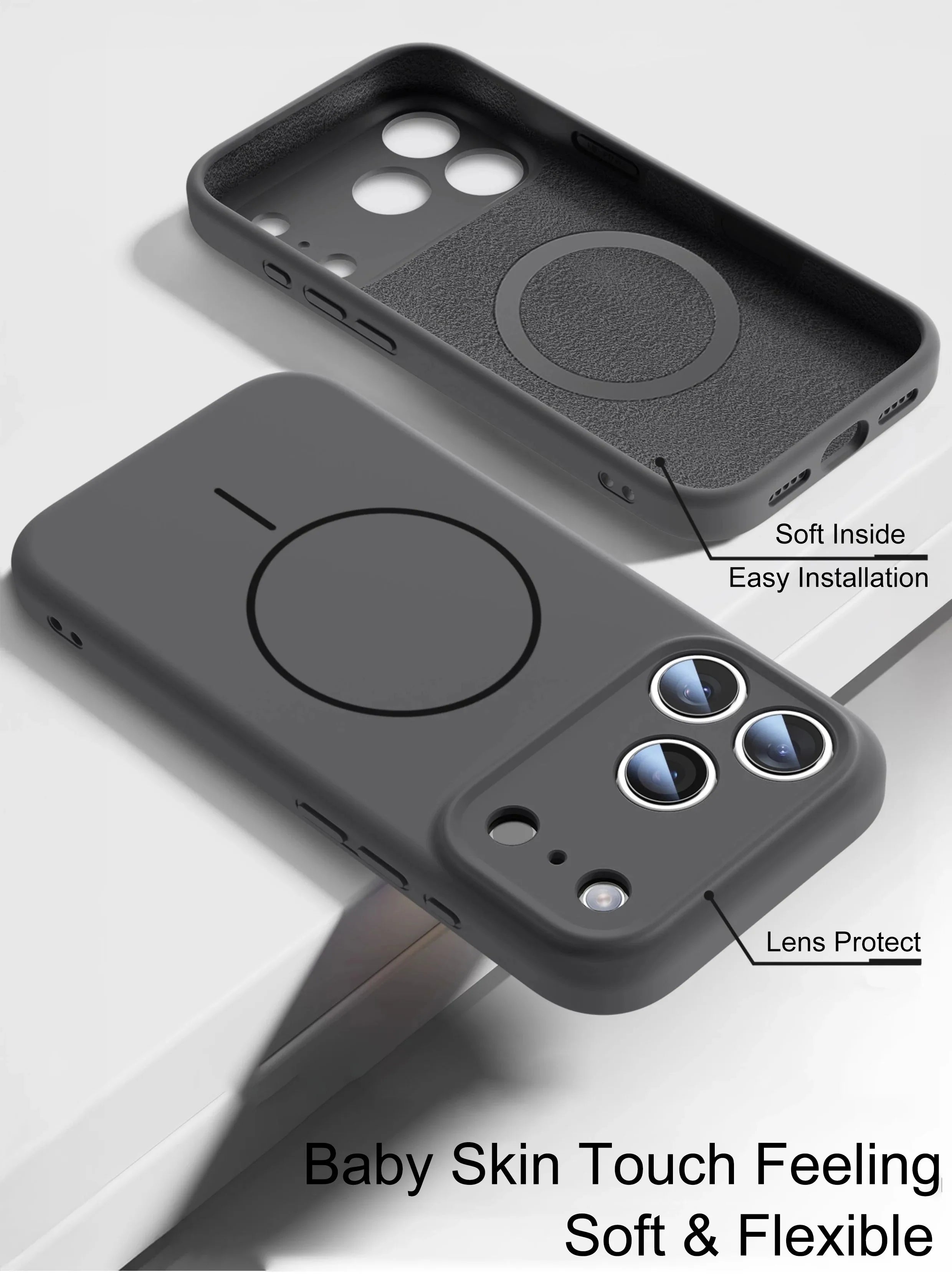 Hülle für iPhone - Silikon MagSafe Kameraschutz