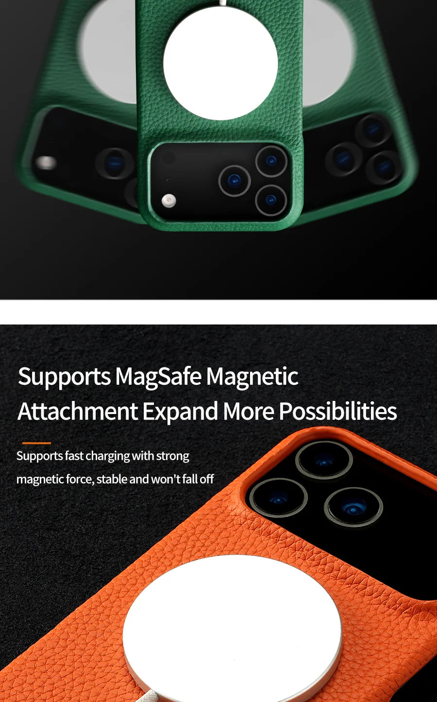Hülle für iPhone - Premium Kunstleder Lychee