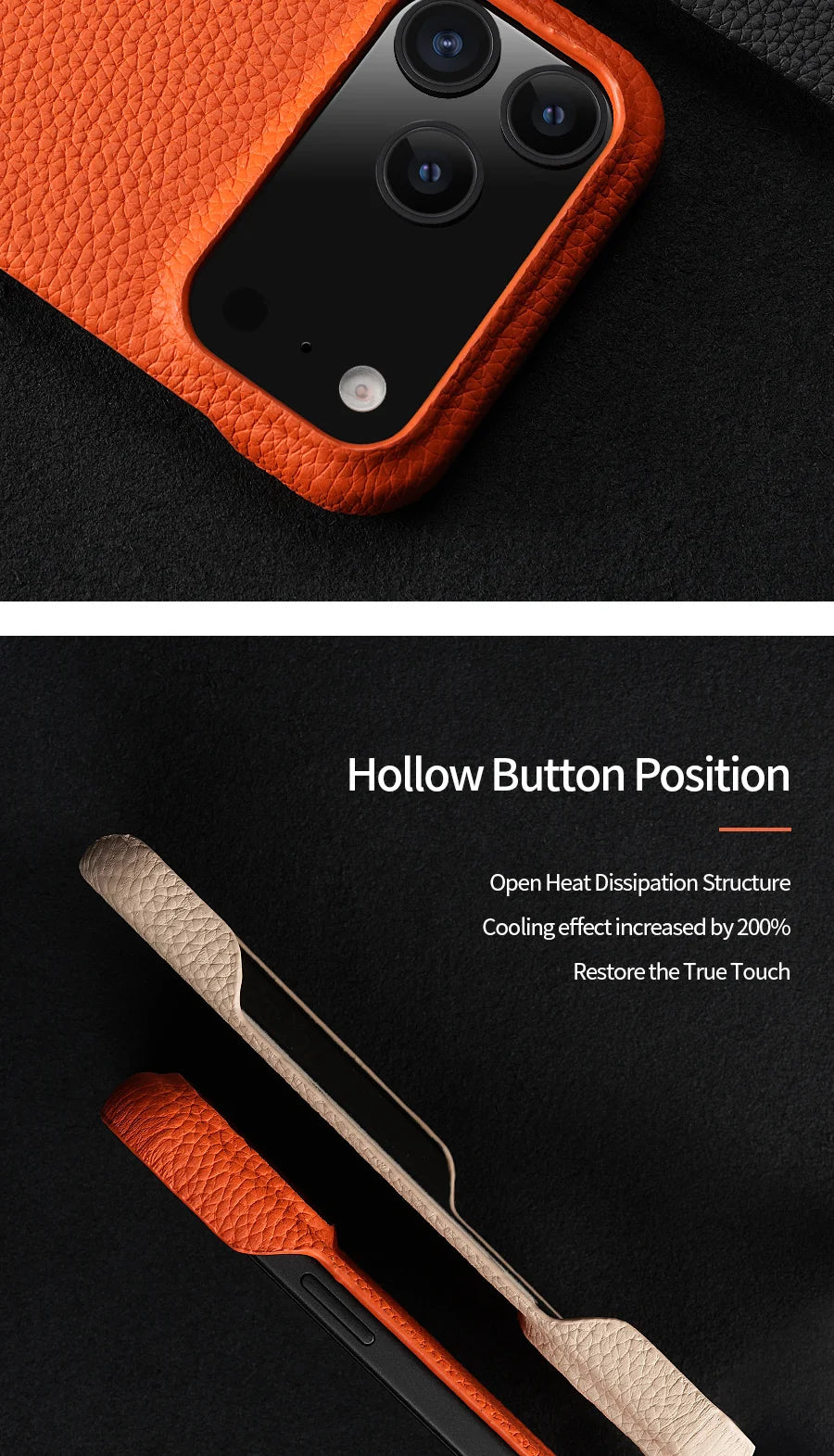 Hülle für iPhone - Premium Kunstleder Lychee