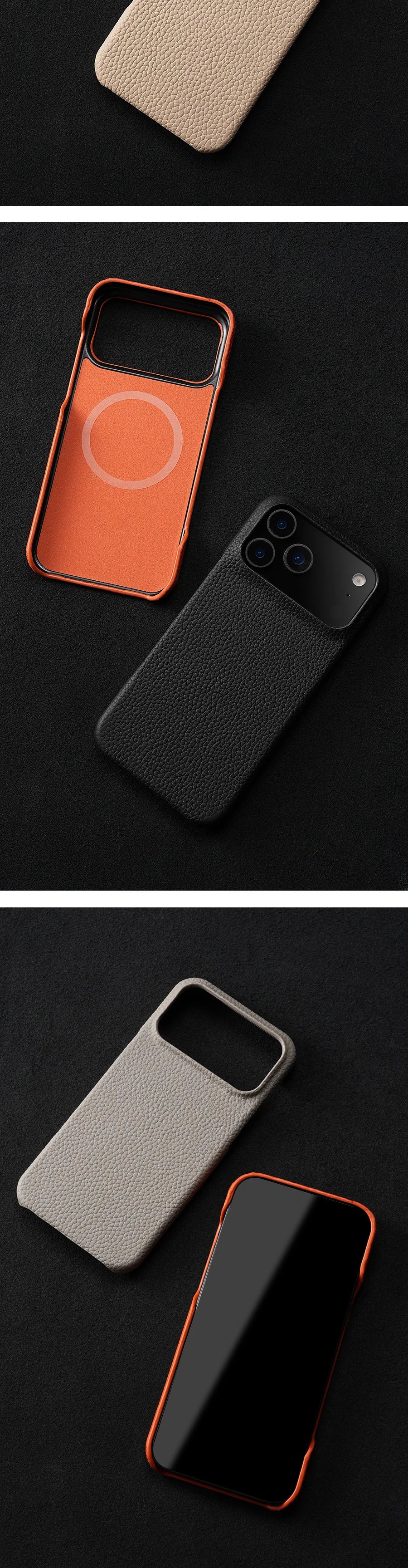 Hülle für iPhone - Premium Kunstleder Lychee