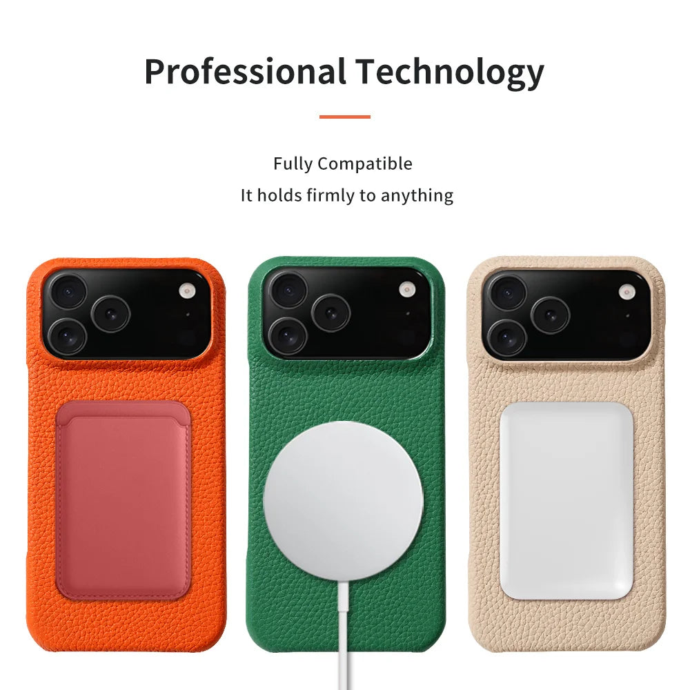 Hülle für iPhone - Premium Kunstleder Lychee