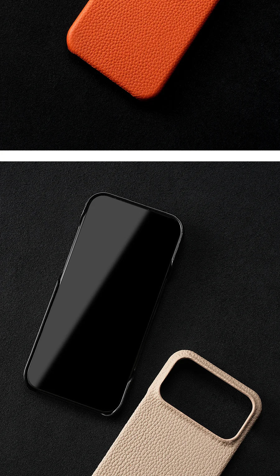 Hülle für iPhone - Premium Kunstleder Lychee